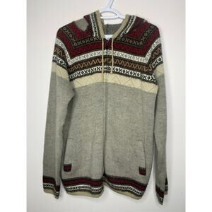 Alpaca Tribal Western Zip Up Hoodie Jacket